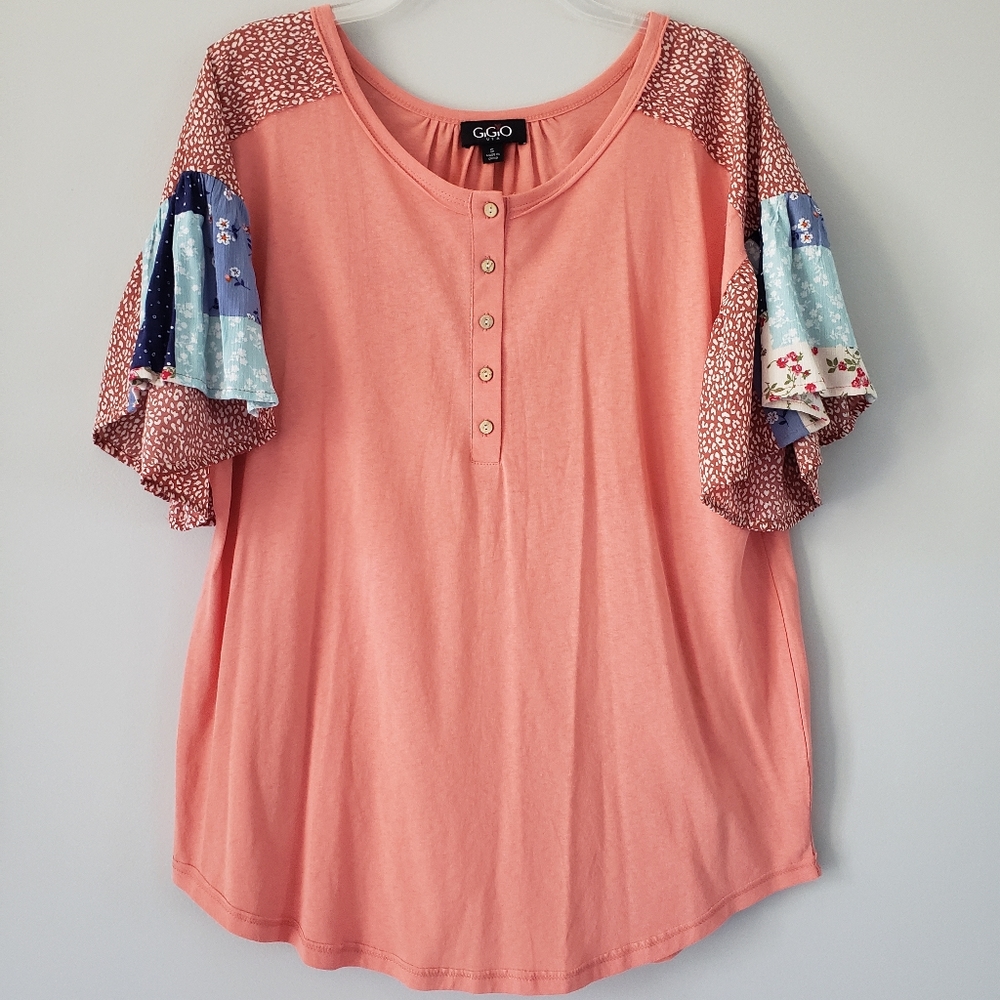 NWOT GiGi Mixed Media Top - Size S